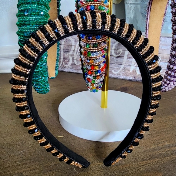 Elegant Beaded Headbands - Green, Multicolor, Purple, Black & Gold - Picture 6 of 6